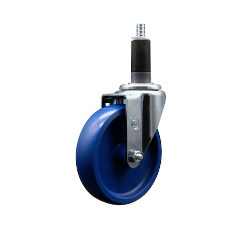 Service Caster 5'' SS Solid Poly Wheel Swivel 1-1/8'' Expanding Stem Caster SCC-SSEX20S514-SPUS-118
